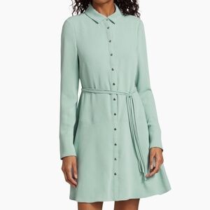 Derek Lam Crosby 10 Angie dusty teal green dress size 00 NWT